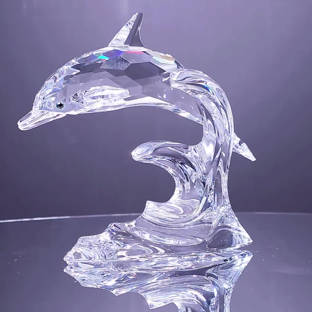 Swarovski Crystal Dolphin Figurine | Tiny Crystal Animal