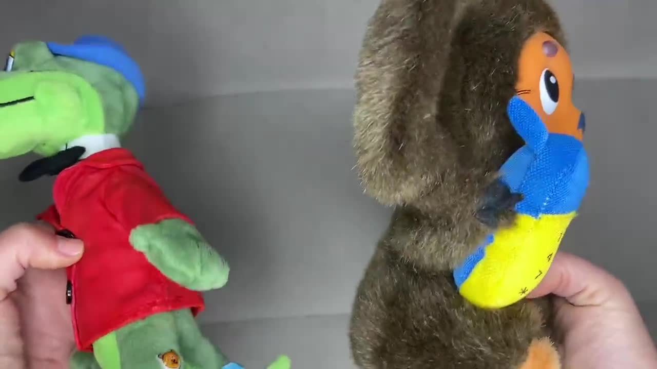 Cheburashka and Crocodile Gena Plush , Vintage Soft Doll USSR, Old