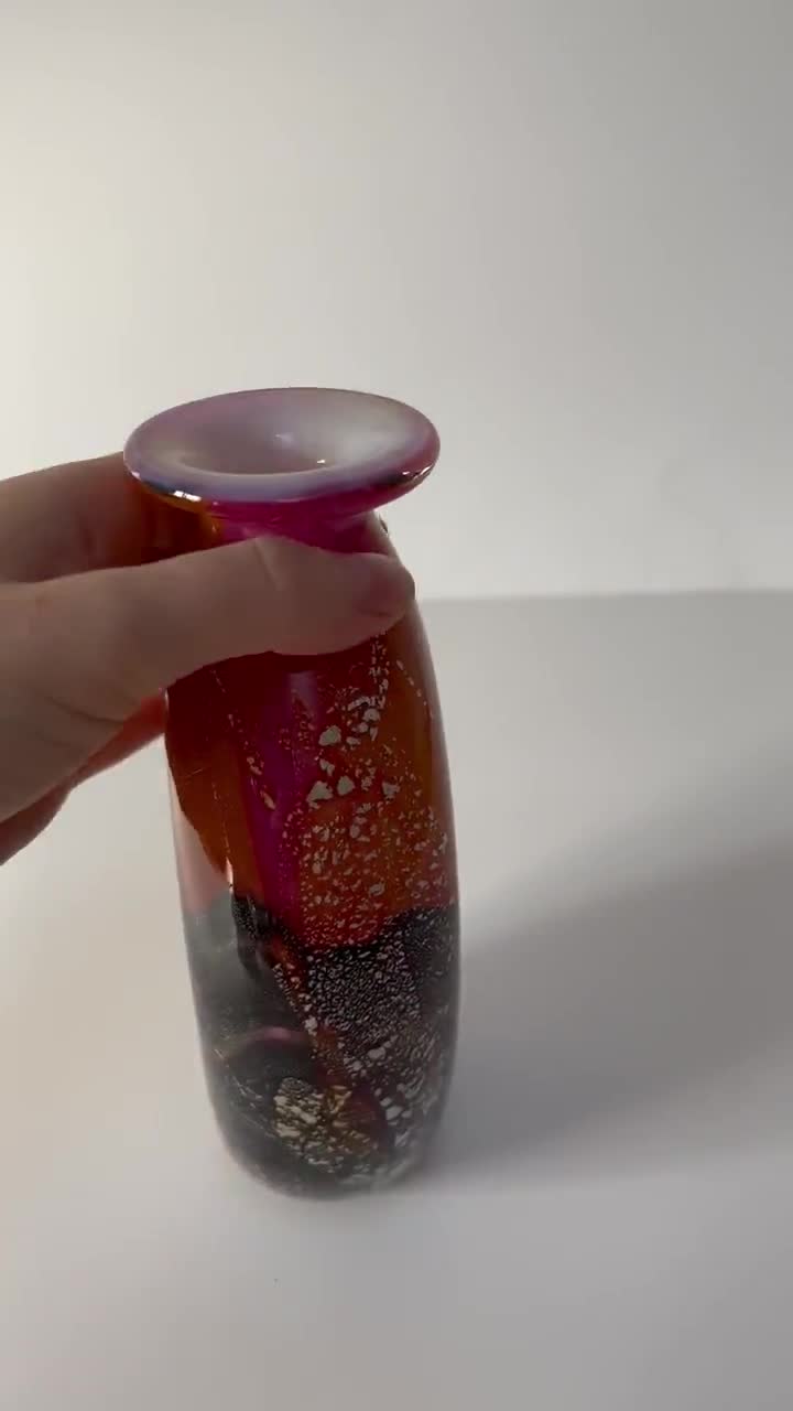 ヴィンテージ マルタ フェニキア アートガラス 花瓶 – 手作り マルタ