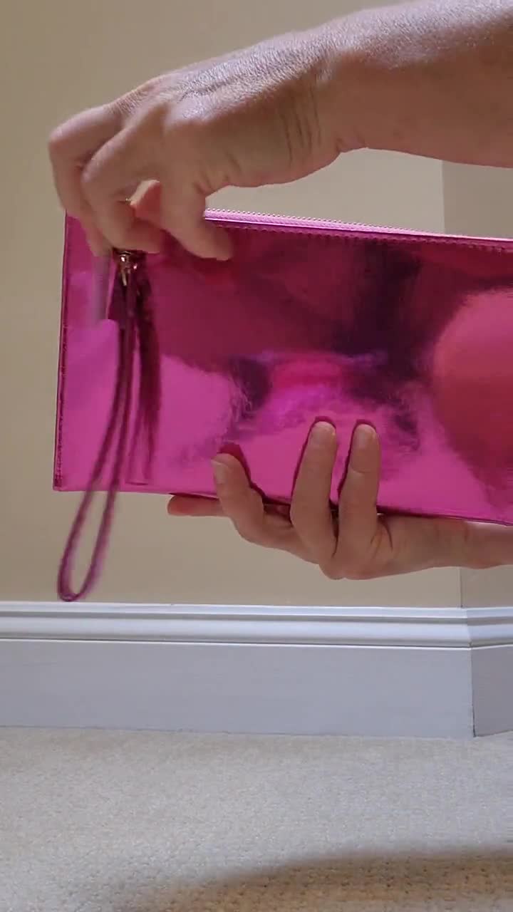 Ban.do have a fun trip getaway travel wallet metallic pink with wrist strap  documents orginazer case