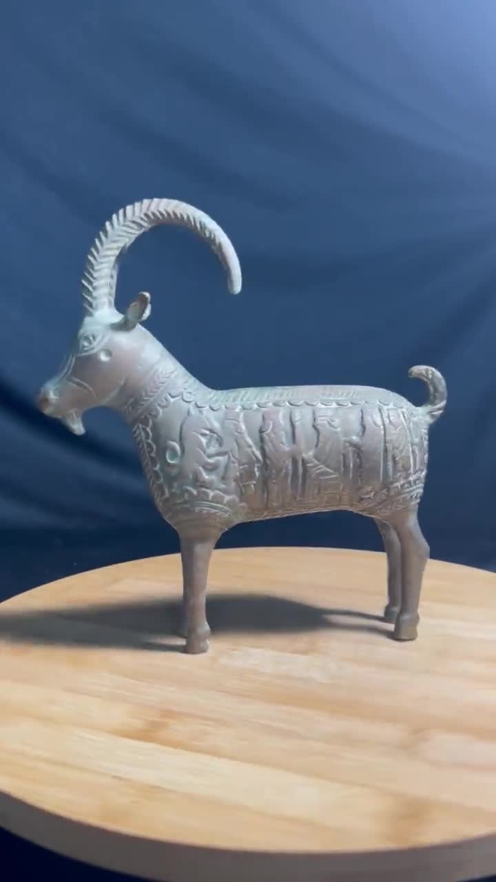 Vintage Mid-century Persian Brass Ram Ibex Mountain Goat - Etsy