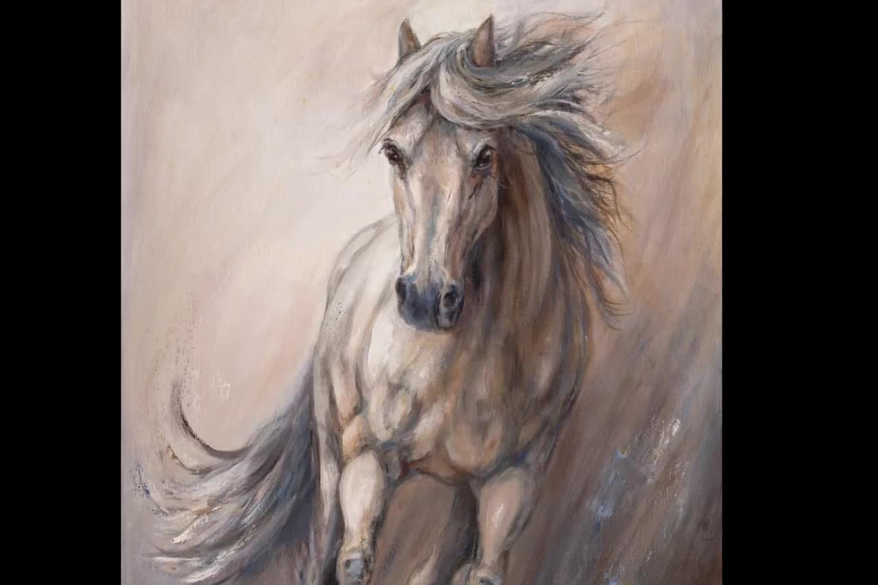 Horse on Canvas-galloping Horse Art-'gallop III' by Janet Ferraro