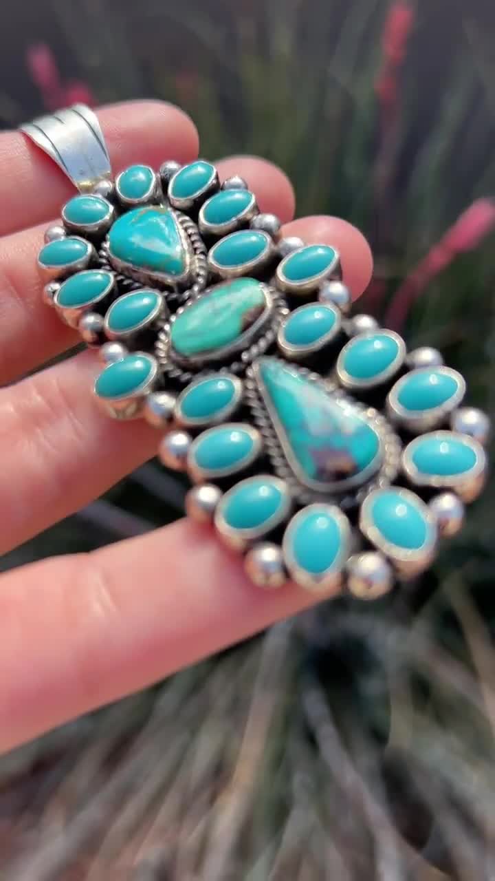Natural Royston & Kingman Turq Totem Pendant Handmade by