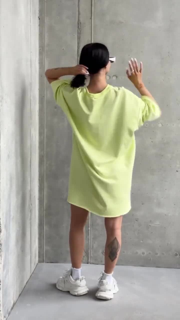 lime t shirt dress Lottie T-Shirt Dress in Lime Stripe Combo