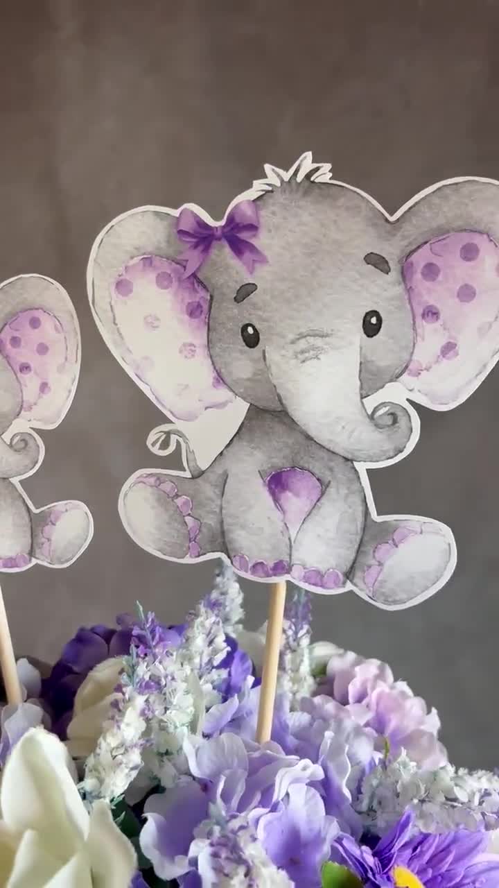 Baby Elephant Baby Shower Purple, Elephant Purple Centerpiece, Girl Baby  Shower, Lavender Baby Elephant, Purple Baby Shower, Elephant Party 