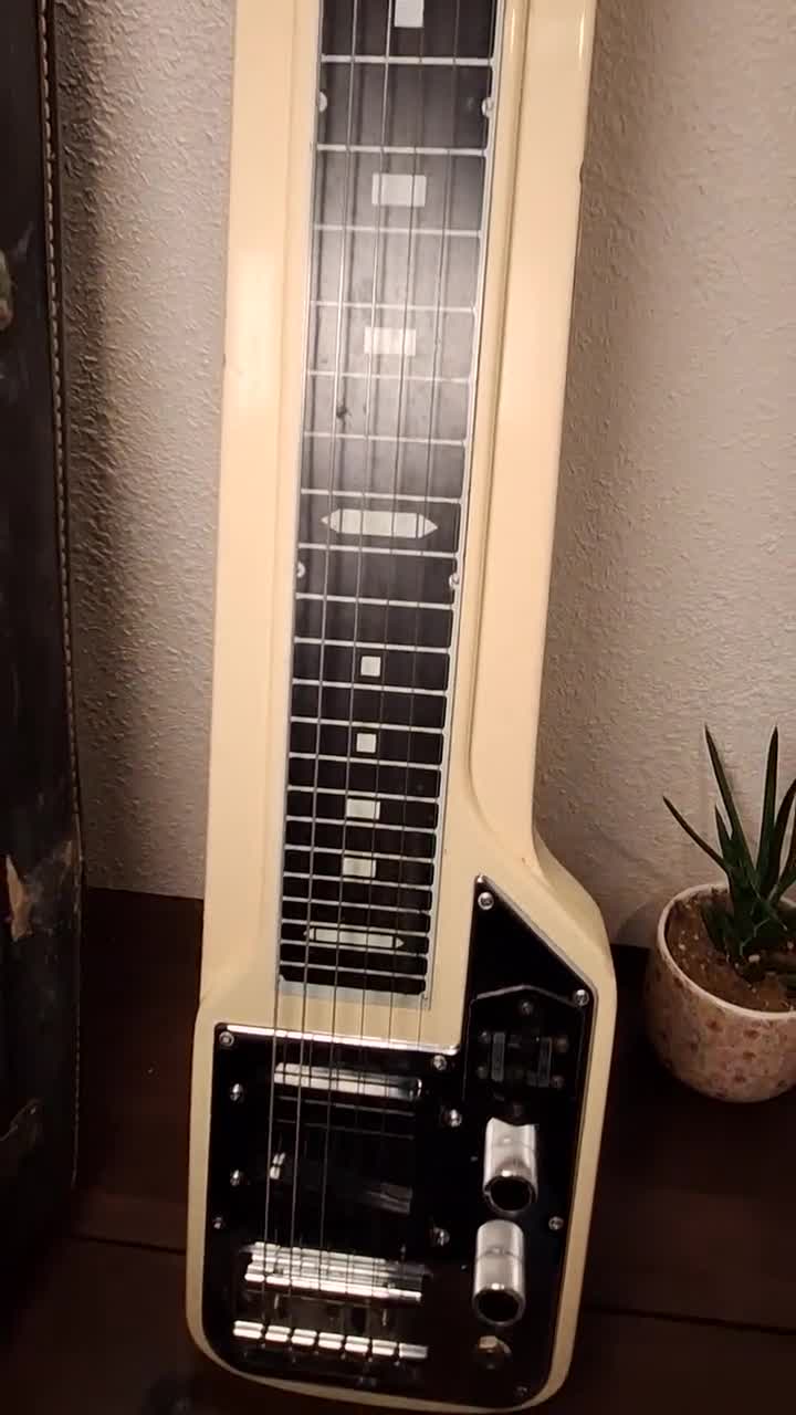 ビンテージ 1969 Guyatone 6弦ラップスティールギターとスチールトナー