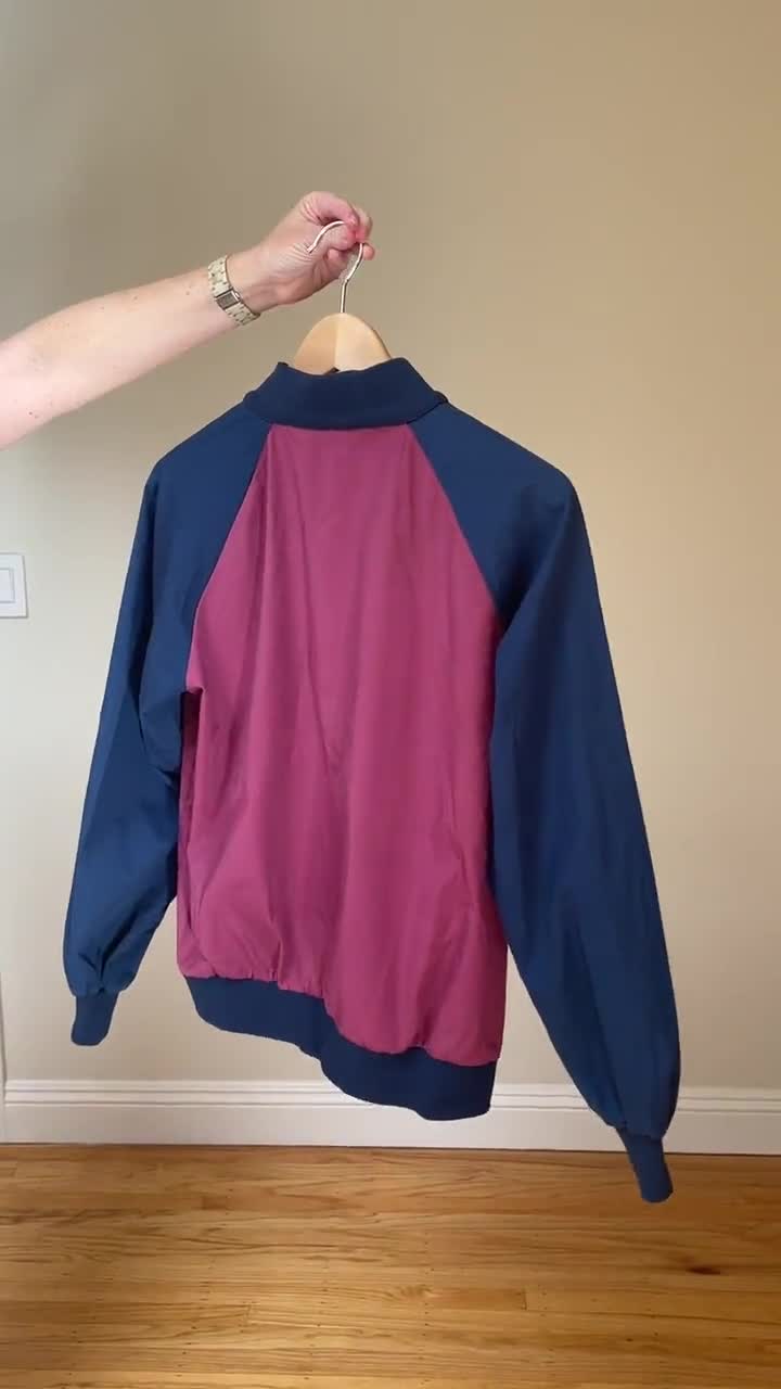 Vintage 80s Pieroni Ski Jacket: Mauve & Navy Half Zip, Size M - Etsy