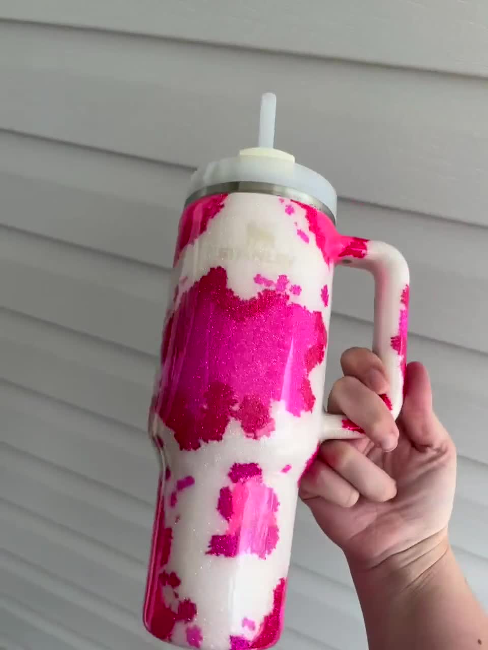Pink Cowhide Glitter Tumbler / YETI brand offered, Matching Phone Grip –  Farmhouse Fabrication