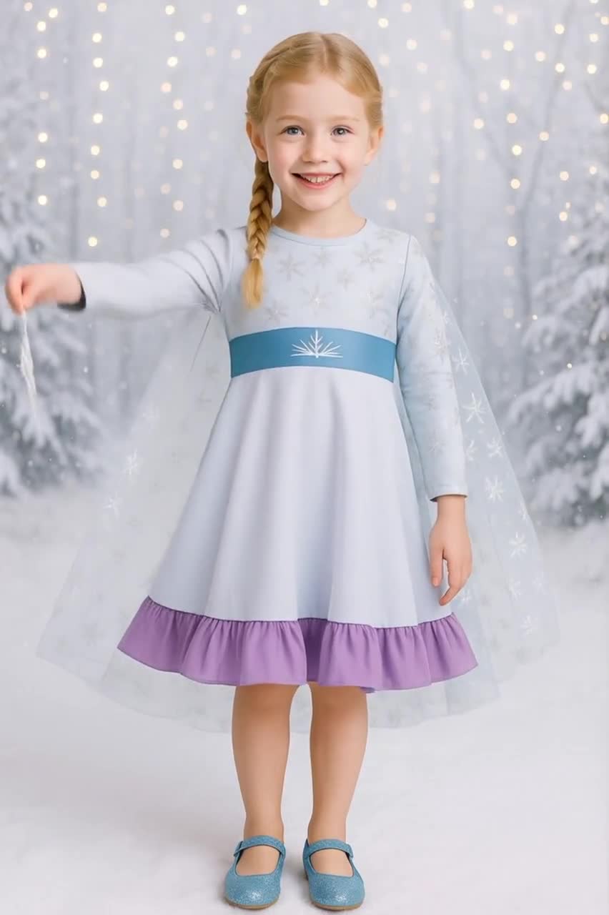 cotton on elsa dress Ice Queen Dress and Cape Set Style B Only Little Once