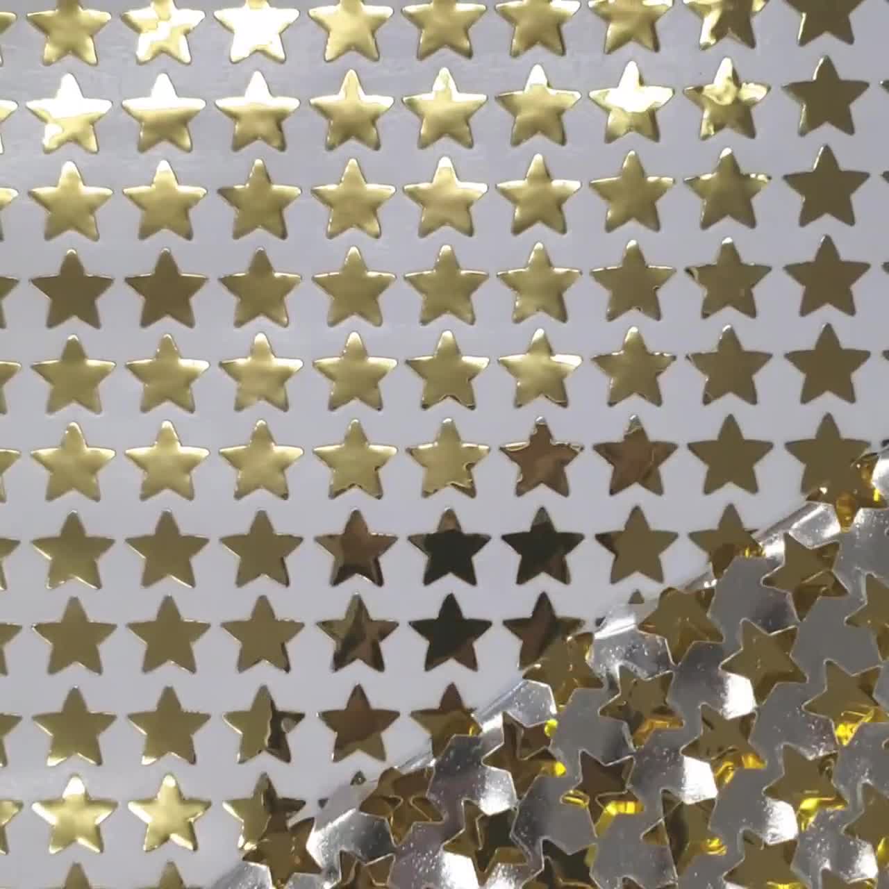 Gold Stars Sticker Sheet, Set of 192 Small Metallic Gold Star Vinyl Decals,  Decorative Stickers for Wedding Meal Choice Cards 