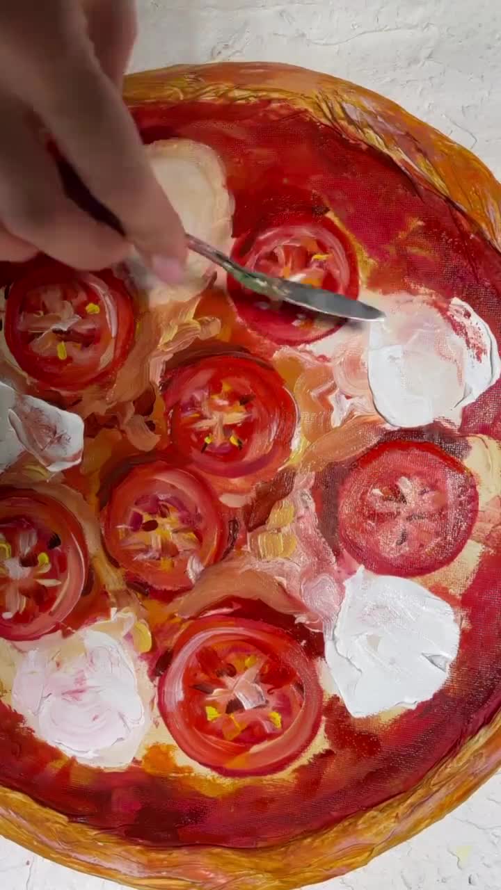 Pizza Original Painting Original Food Painting Original Impasto