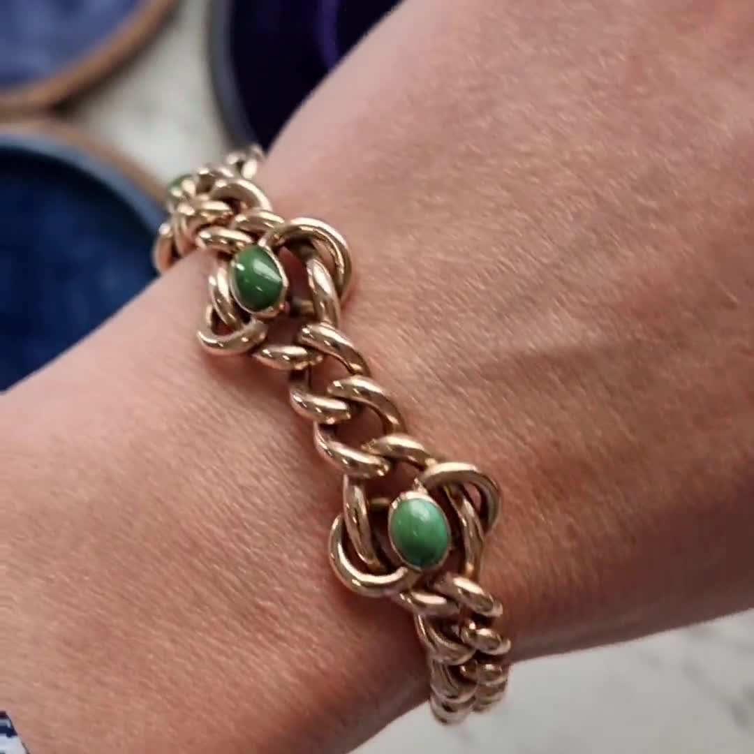 アンティーク 9カラット ローズゴールド ターコイズ カーブ