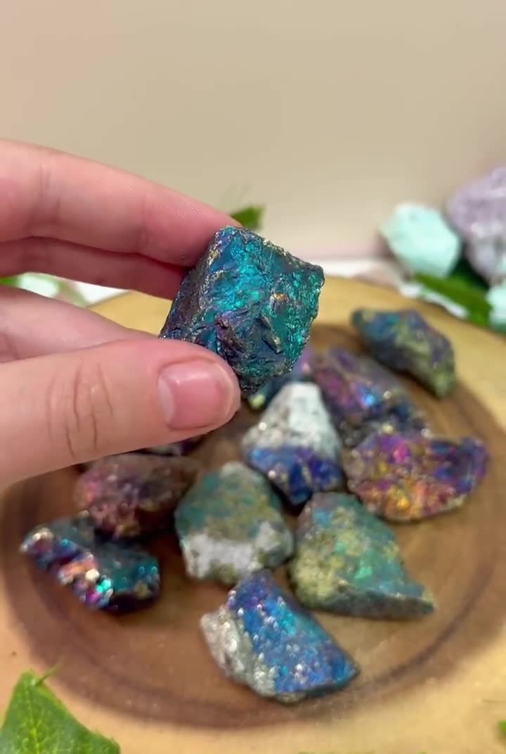 Peacock Ore Rough Stone, Chalcopyrite, Mexican Rainbow Ore