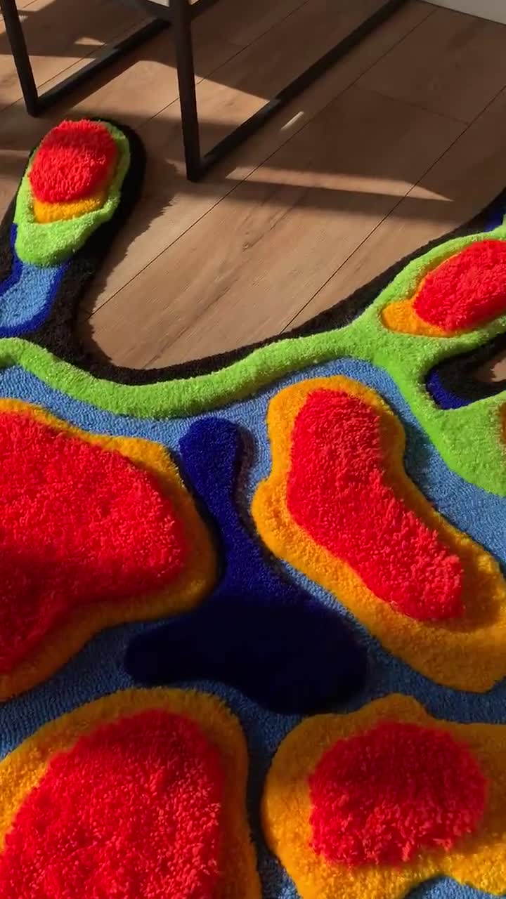 Handmade Custom Rugs  🐉 Handmade tufted 3d rug in shape of