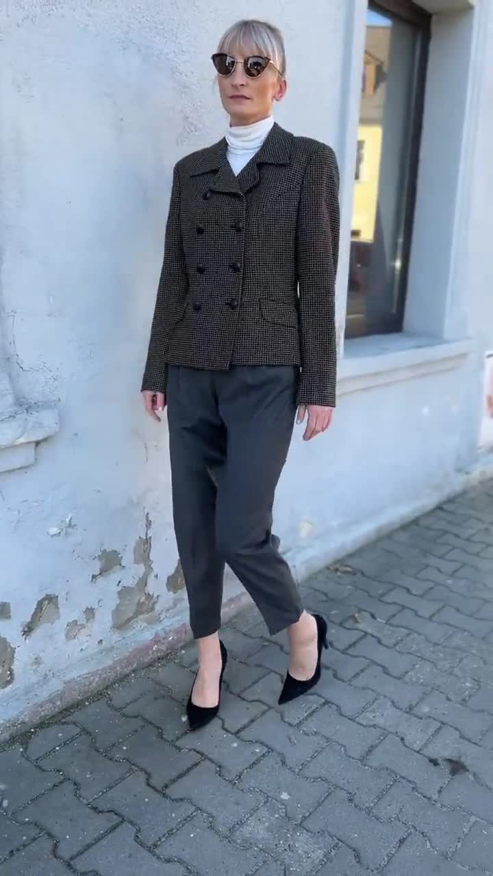 Versus Gianni Versace 100% Vergine Wool Check Blazer Jacket