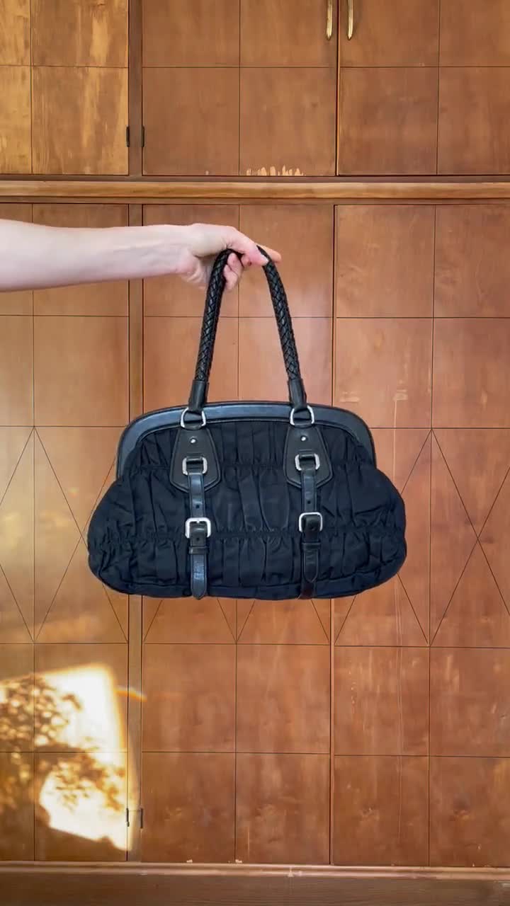 バッグ VINTAGE 1990s PRADA PARTY HAND BAG Vintage PRADA Handbag Vintage PRADA Bag 90s Prada Cloth Bag