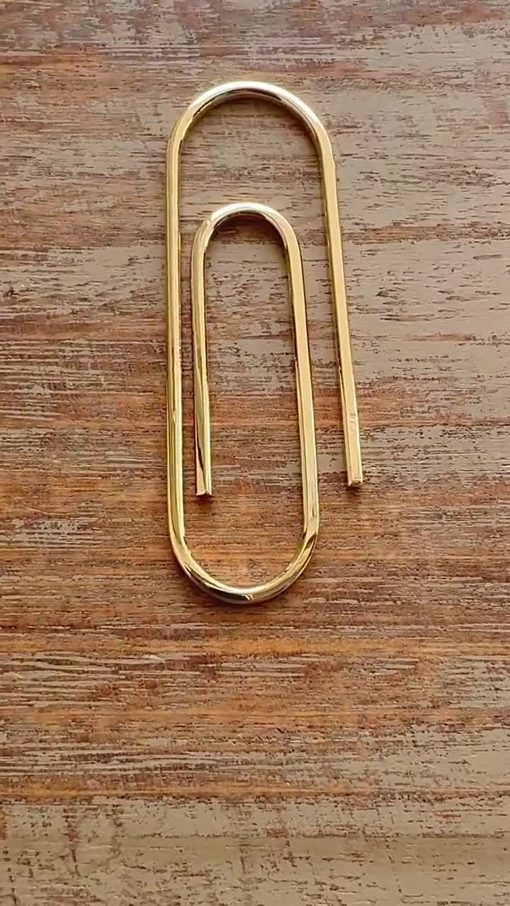 14K Gold Paperclip Money Clip Handcrafted 2.5-inch - Minimalist