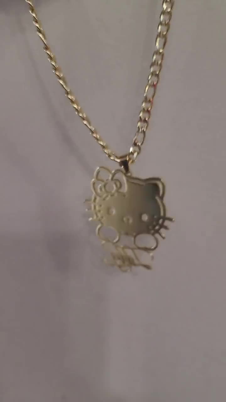 Hello Kitty ® Sterling Silver Pink Crystal Pavé Pendant Necklace In - Foto 6