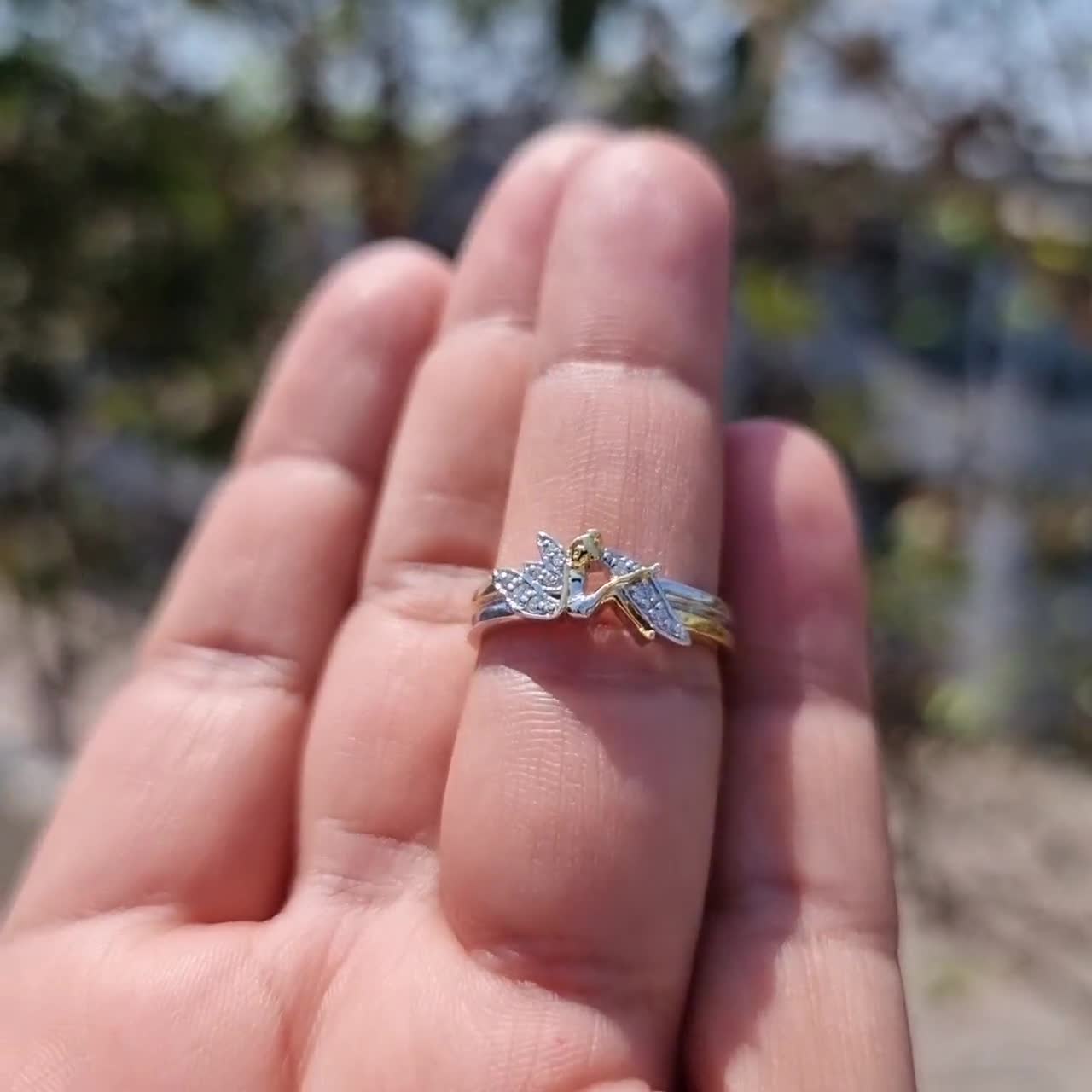 Disney Tinker Bell Moissanite Ring, 14K Gold Fairy Ring - Etsy