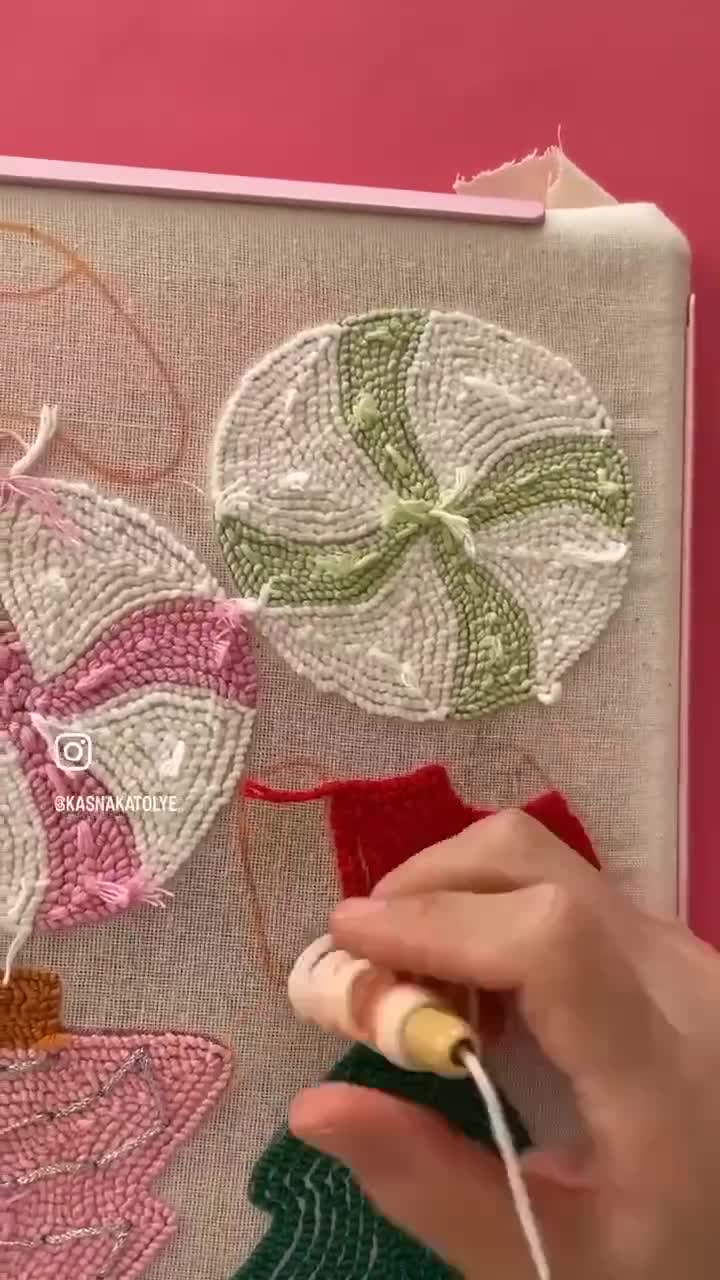 Christmas Punch Needle Beginner Kit/punch Needle Coaster Kit 1 PCS /craft  Kit/dıy Craft Kit/dıy Punch Embroidery Kit 