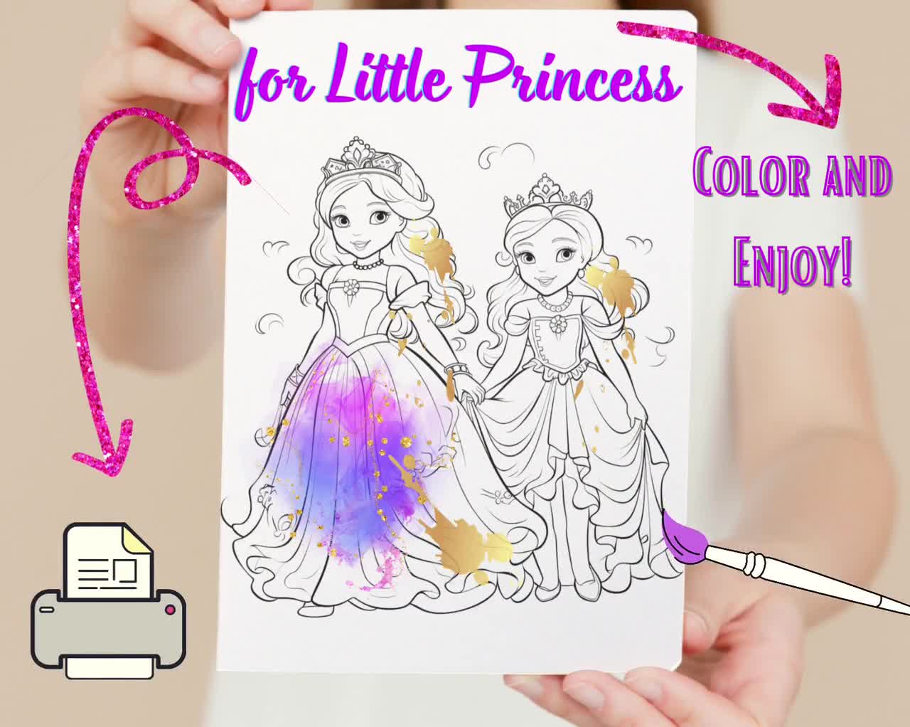 Princess Coloring Pages {FREE download!} • In the Bag Kids' Crafts