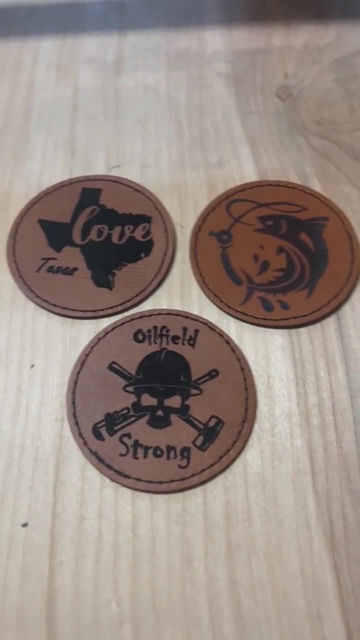 Custom leather patches, patches for caps, leather hat patch