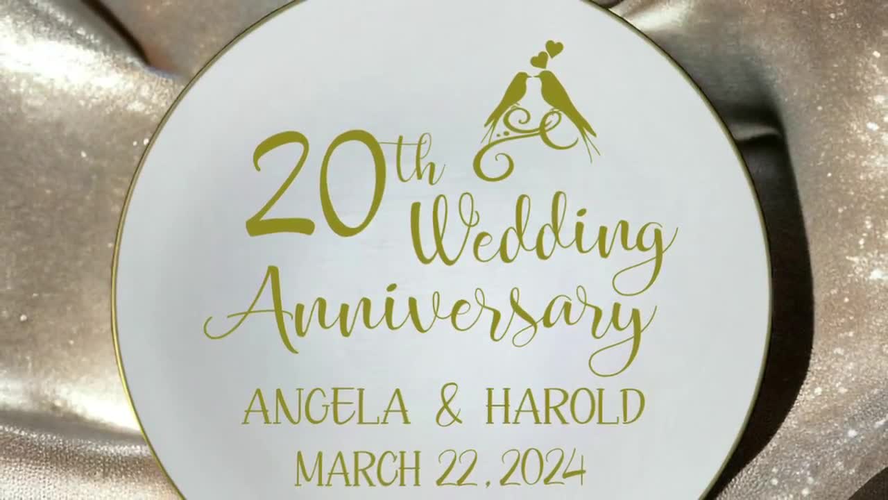 Personalized 20th Anniversary Plate: Decorative Ceramic Gift - Etsy