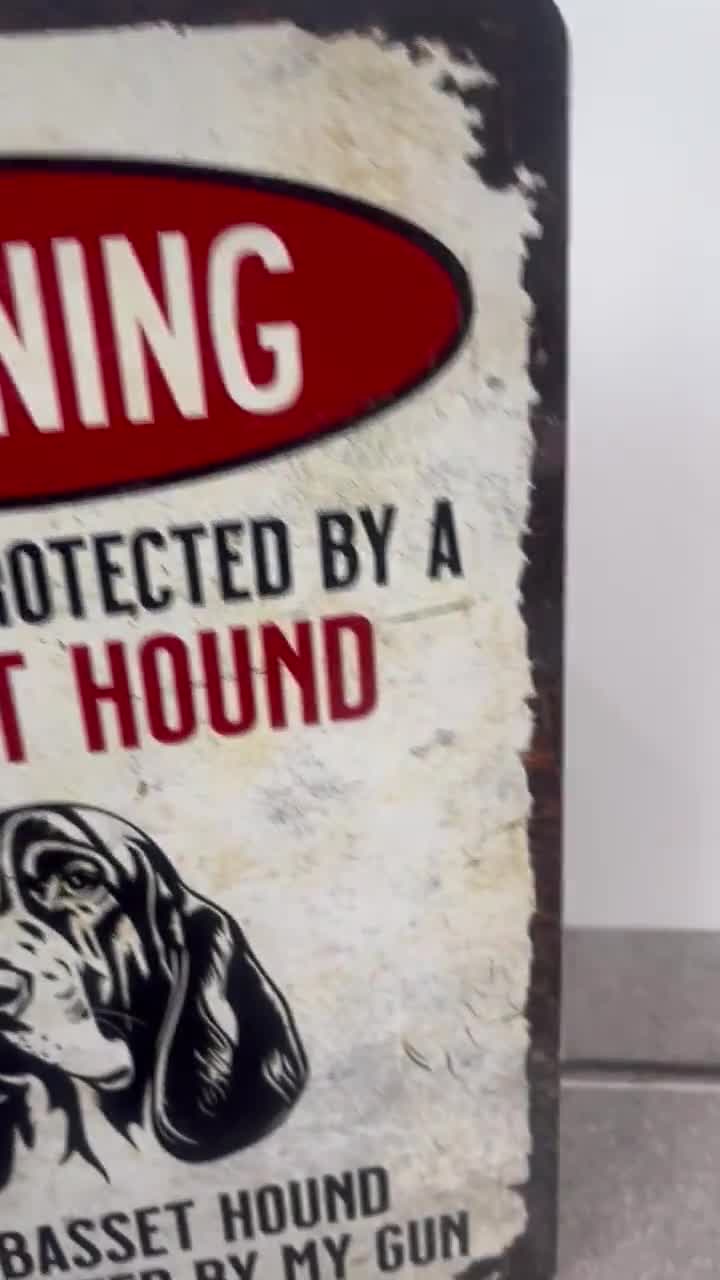 Basset Hound Sign: Custom Beware of Dog Metal Outdoor Decor - Etsy
