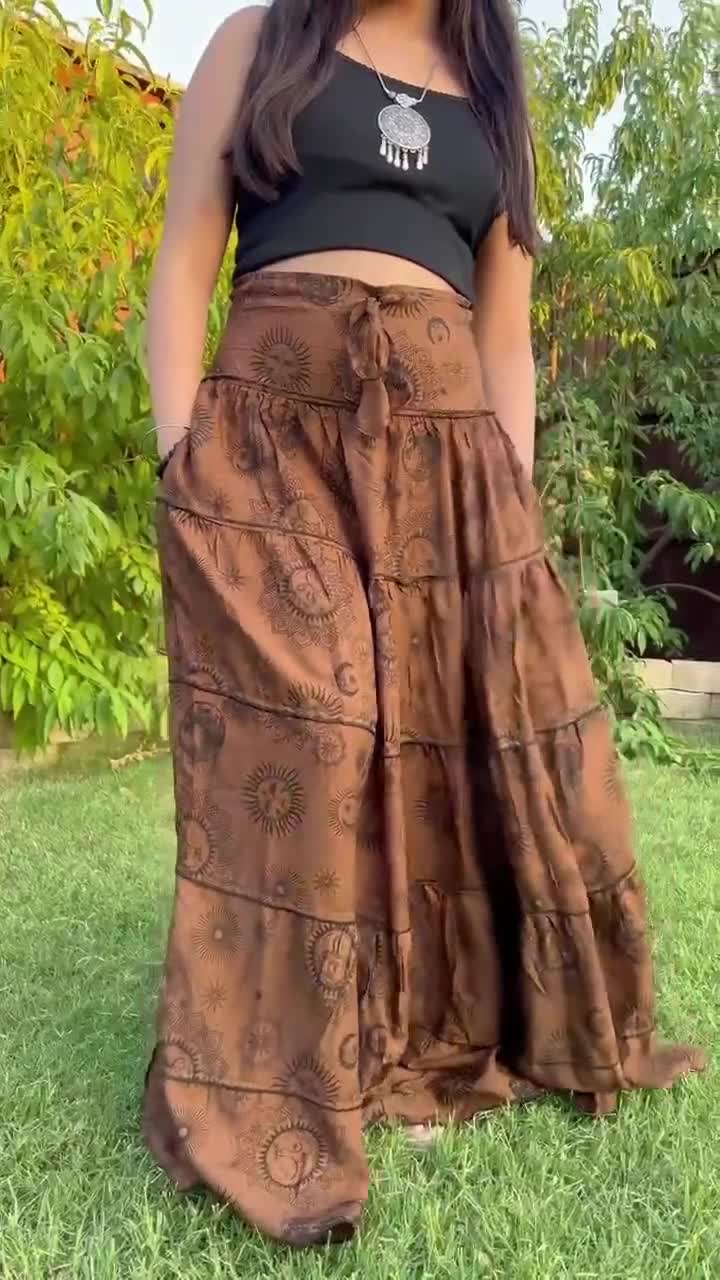 polysooem★韓国★人気★FLOWER CORSAGE MAXI SKIRT, BROWN Polysooem,폴리수엠| 하이츠스토어
