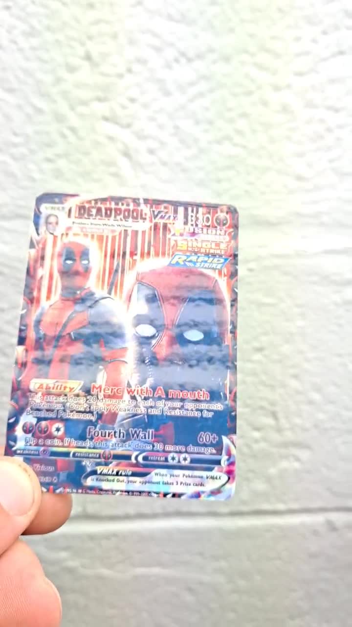deadpool pokemon card Pokemon Gold Metal Deadpool's Pikachu Card Radbadgergaming Each other player draws a card. Deadpool Pikachu GX Captain America