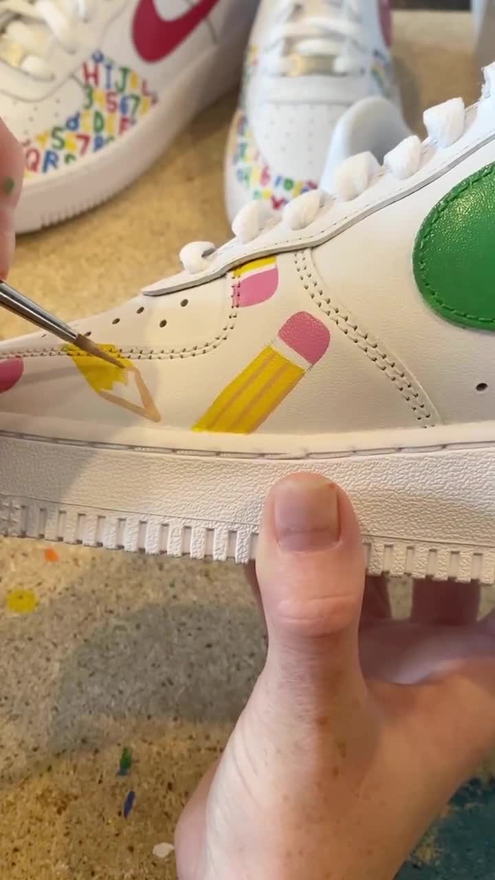 Custom Hand Painted Teacher Nike Air Force 1s 