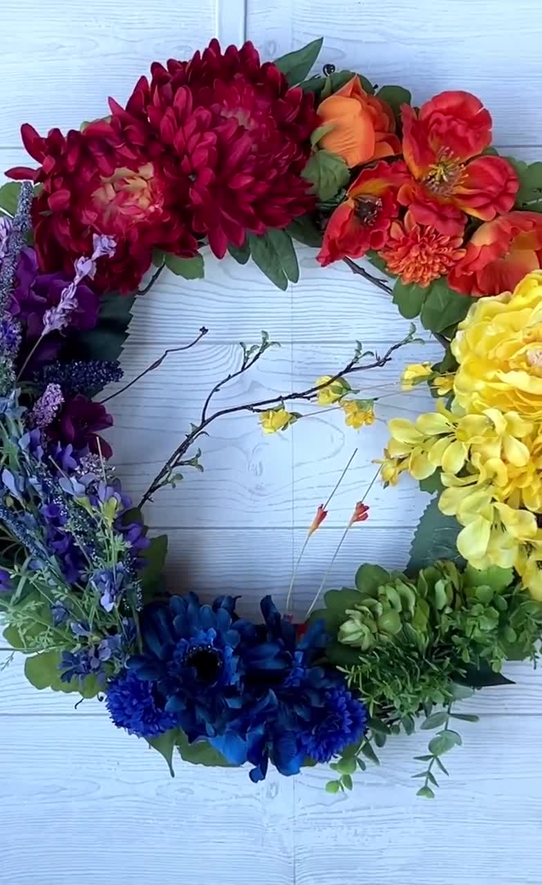 Summer Wreath/ Rainbow Wreath/ Summer on sale Rainbow Wreath