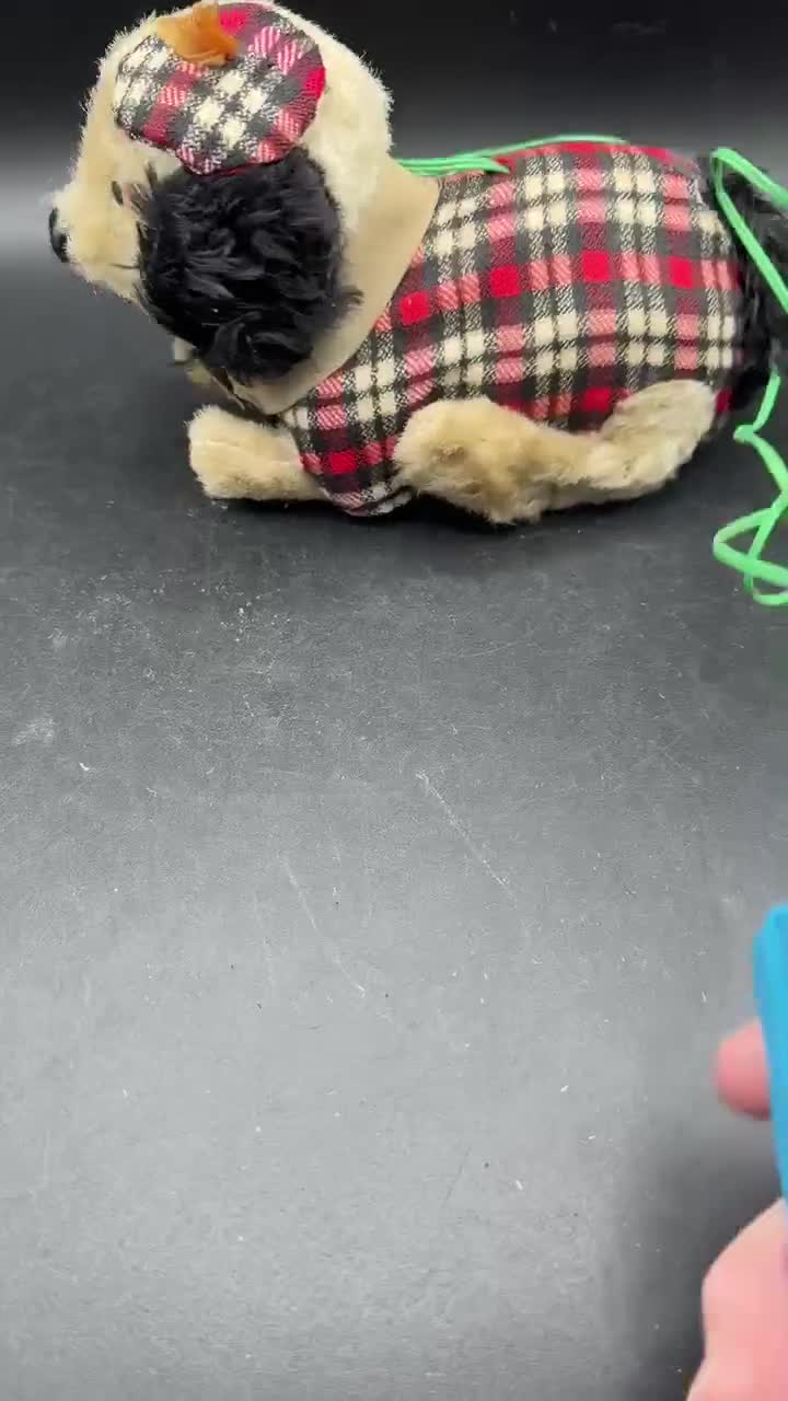 Vtg Yonezawa 1950s Japan Battery Operated Walking Dog Toy Light up