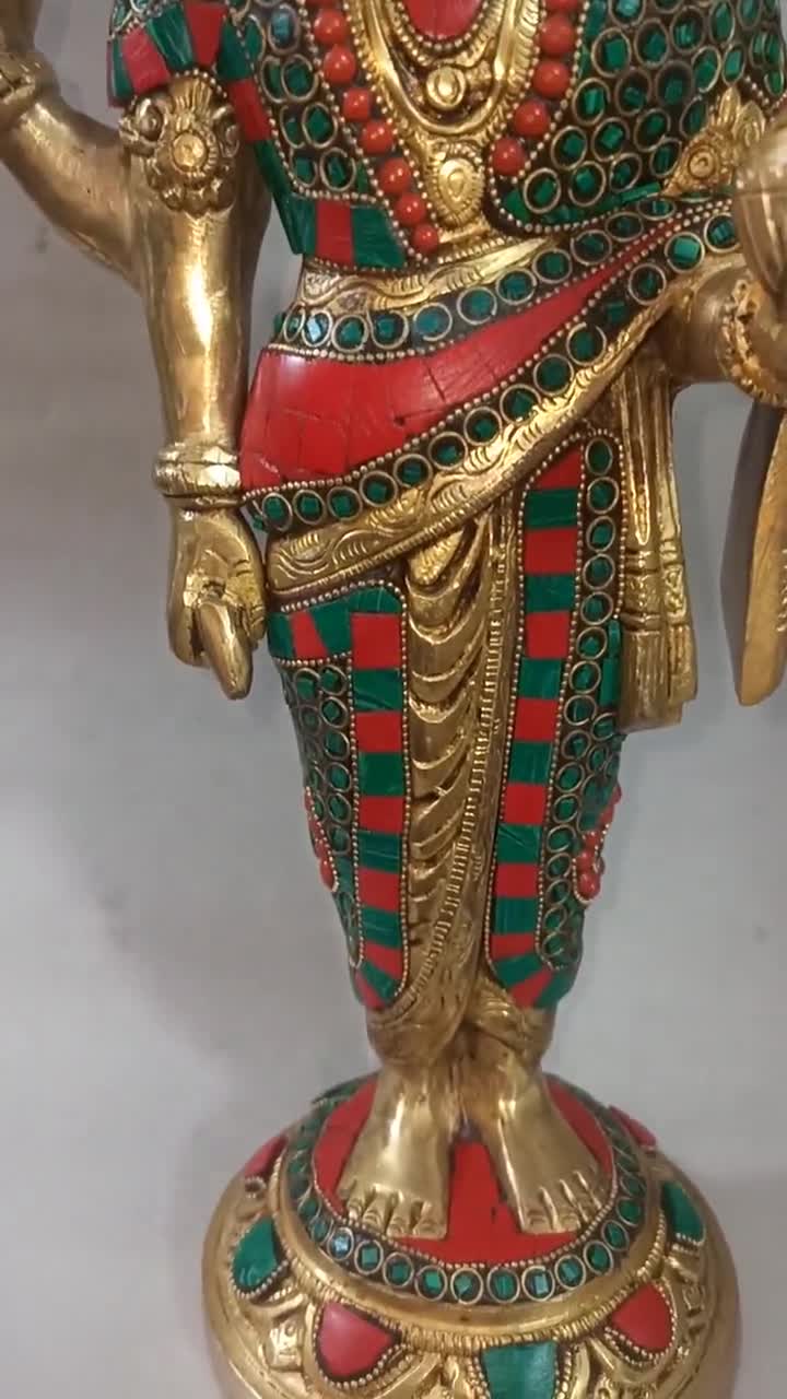 15 インチ真鍮ダンヴァンタリ像: ヒンドゥー教の医学の神 - Etsy 日本