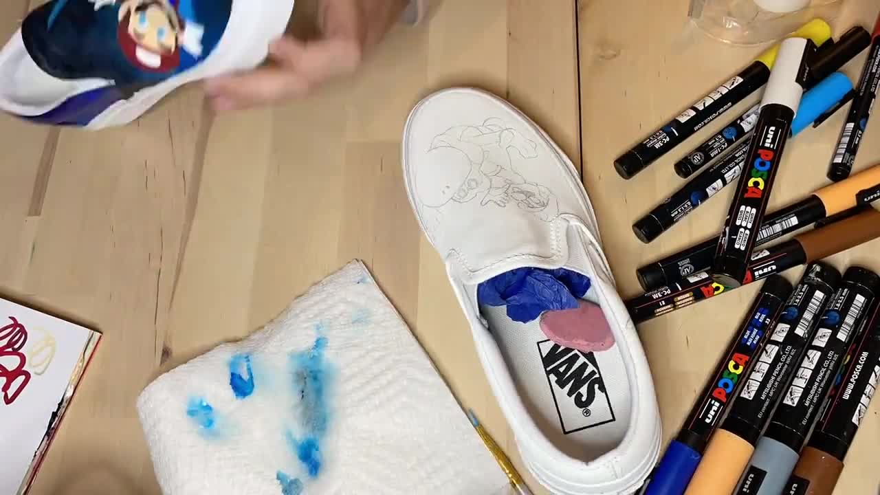 CUSTOMIZING SHOES!!! Creating Custom Vans with POSCA Paint Pens