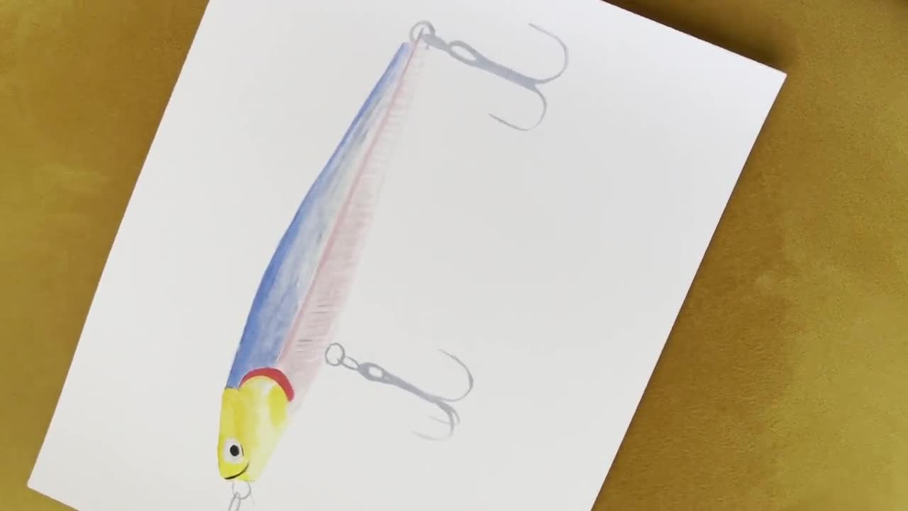 Fishing Lure Print, Fishing Art, Watercolor Fishing Lure, Fishing