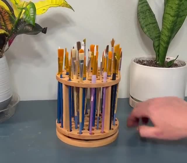 BlackLabMill Rotating Paint Brush Holder 