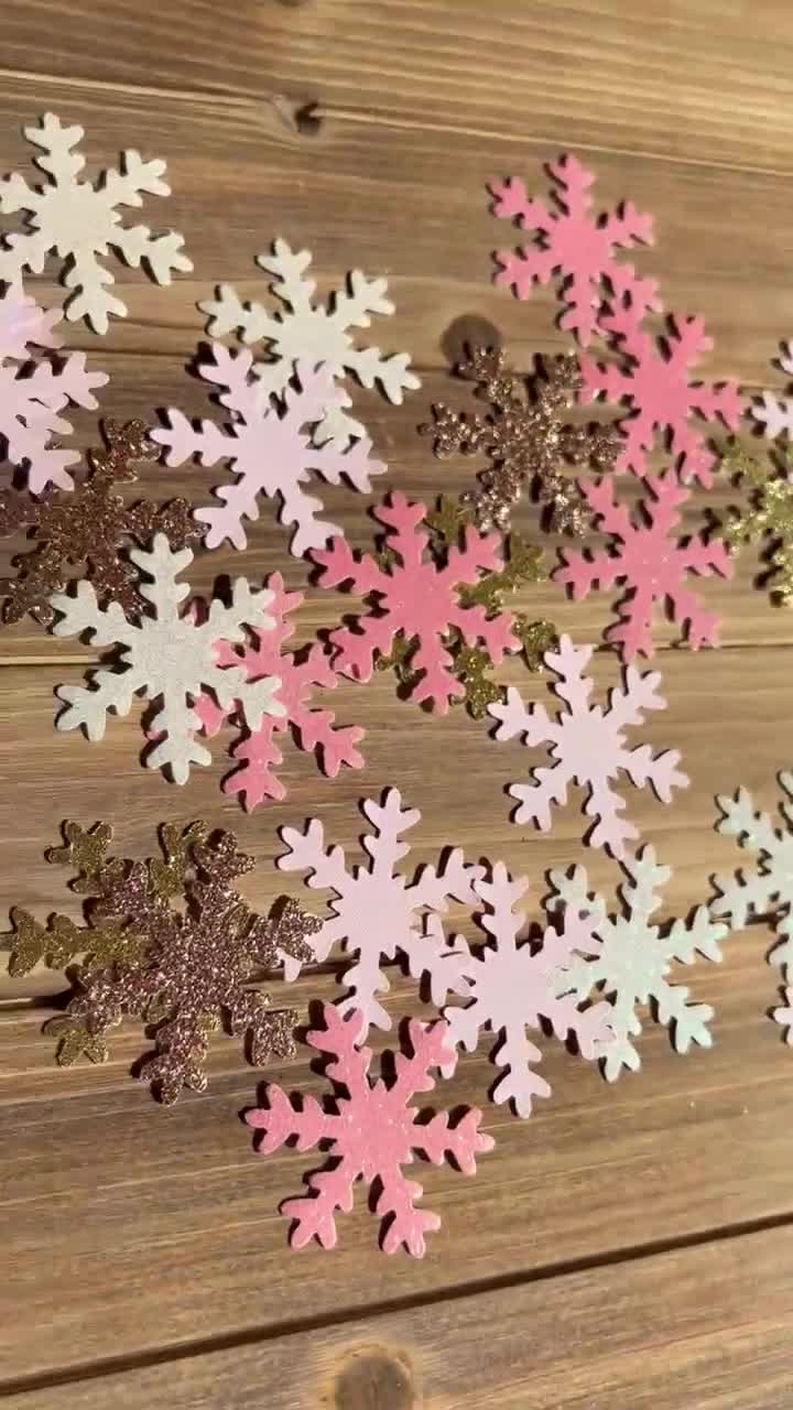 Pink and White Snowflake Confetti Eco Friendly Table Scatter