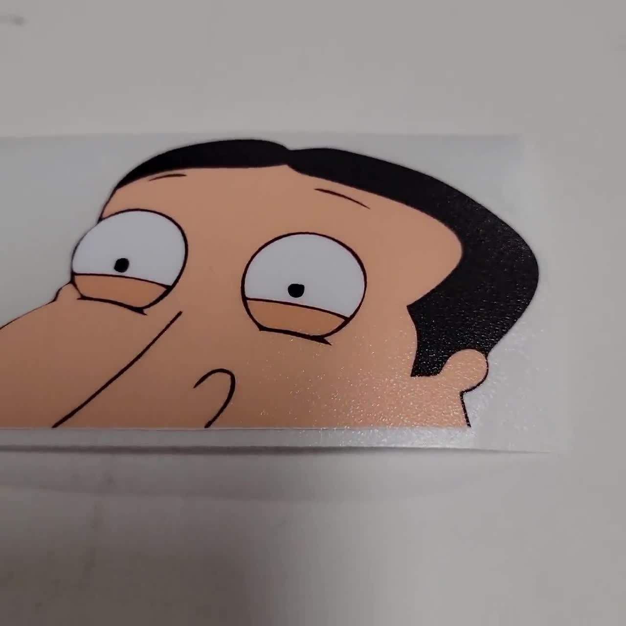 Glenn Quagmire Peeking Peek Peekabo Bumper Window Vinyl Decal Family Guy  Cartoon Stickers Meme