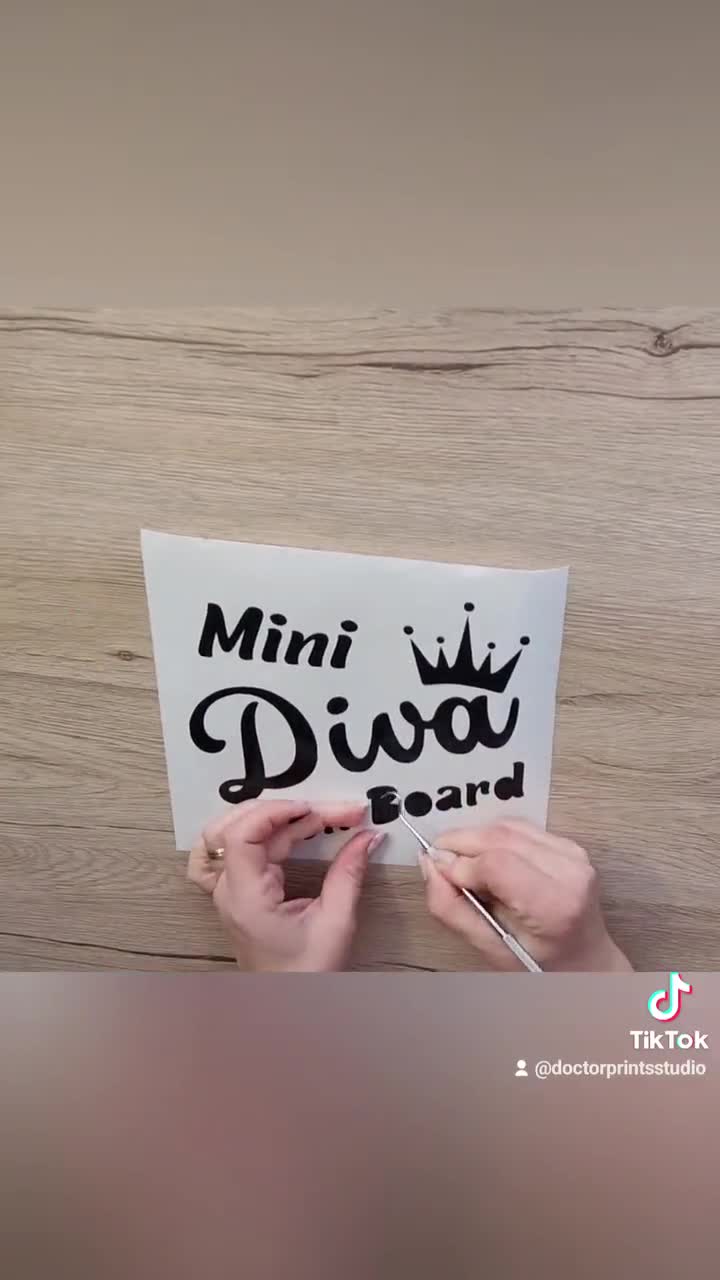 Mini Diva On Board Car Decal Mini Diva Decal Mini Diva On Tour Mini Diva in  Car Baby on board Decal Bby Sticker Diva on board