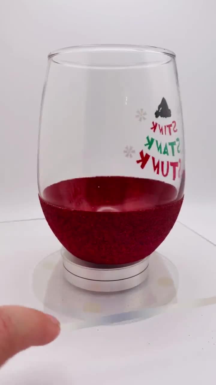 Christmas glass, Red glitter glass, Wine glass, Water glass, Christmas –  Sweet Tee and Sips