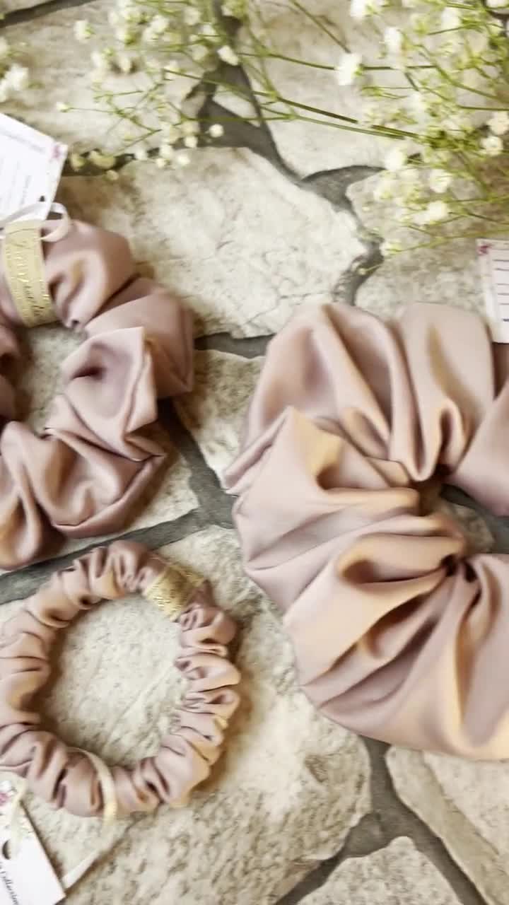 Skinny Satin Scrunchies | Rose Scrunchie | White Scrunchie