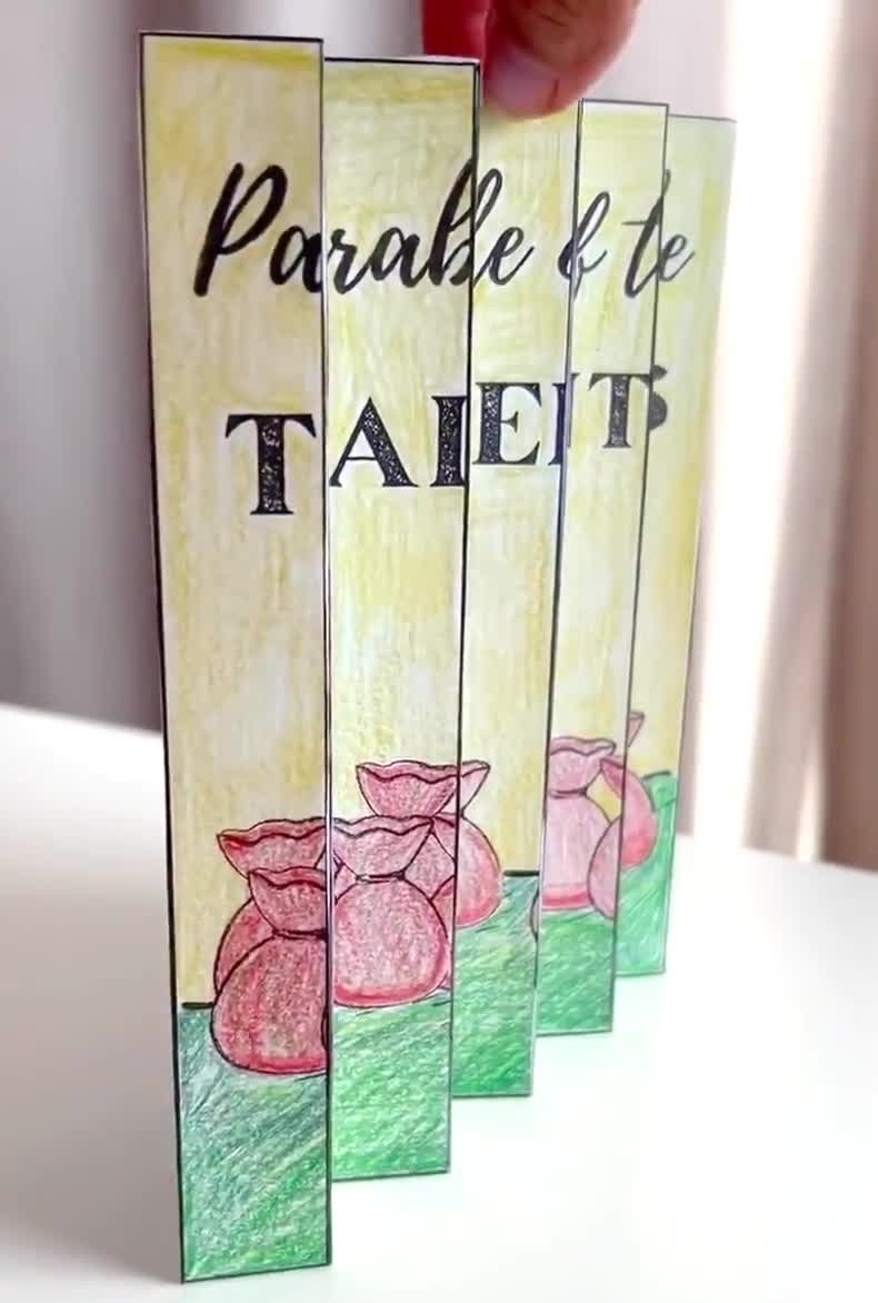 印刷可能なタラントのたとえ話のアガモグラフ、日曜学校の工作と聖書のアクティビティ、すぐにダウンロードできる塗り絵テンプレート、ホームスクールのマタイ伝25章, image size:790x1172