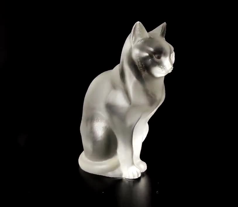 Lalique Crystal Chat Assis Sculpture of a Cat Vintage. - Etsy
