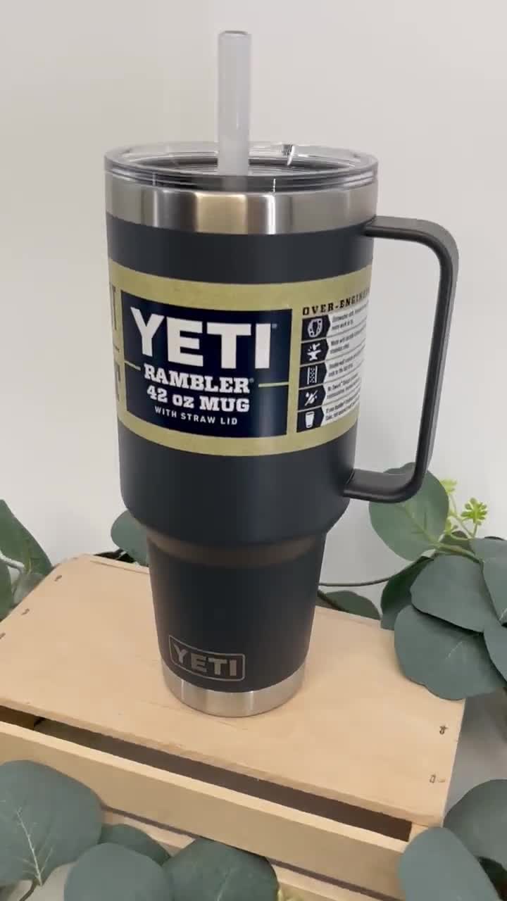 Custom Laser Engraved YETI Rambler 42oz Mug With Straw Lid 