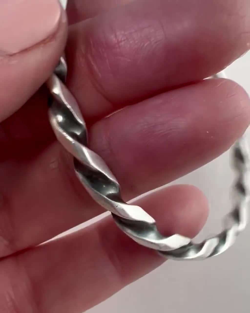 Denmark Handwrought Sterling Silver Twisted Bangle Bracelet - Etsy