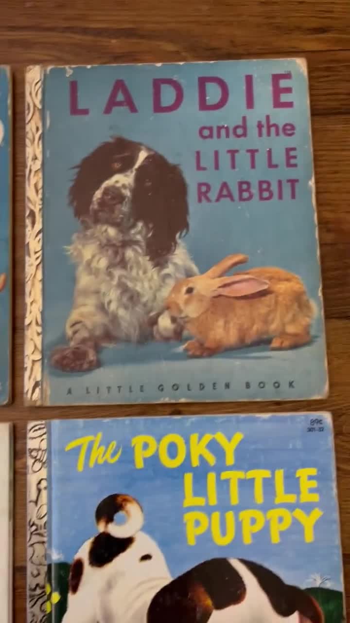 Little Golden Book Vintage Classic Children's Books (4 Books) Day