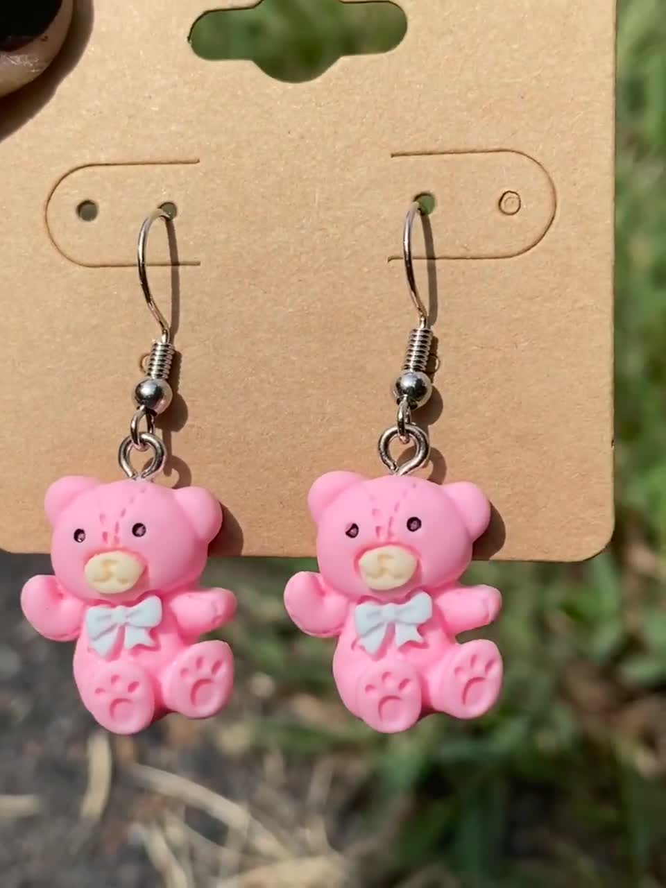 Boucles D'oreilles Nounours Roses - Pour Adulte - Style Mignon Et Girly - Neuf Avec étiquettes