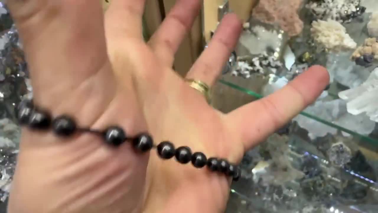 キッズシュンガイトブレスレット：6mmの本物の石ビーズブレスレット