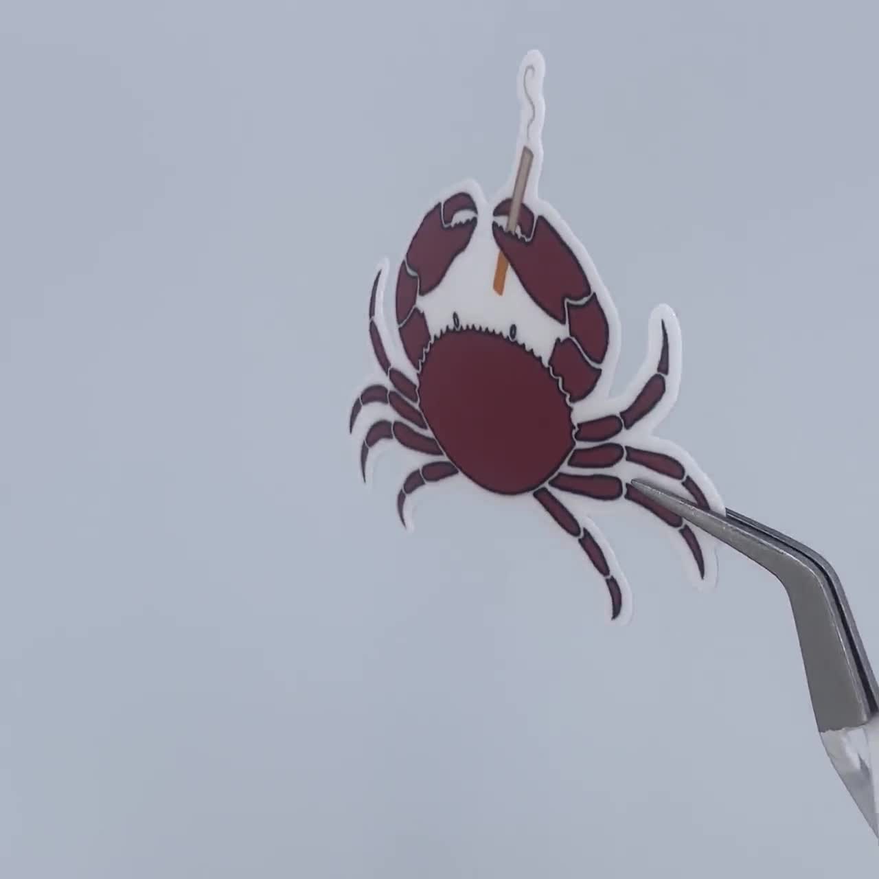 crab smoking cigarette Crab Smoking a Cigarette Sticker